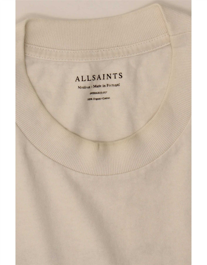 All Saints Camiseta con gráfico extragrande para hombre Top de algodón blanco mediano