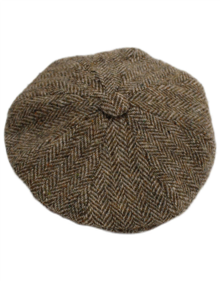 Harris Tweed Gorra plana para hombre Pequeña Gris Espiga Nueva Lana Clásica