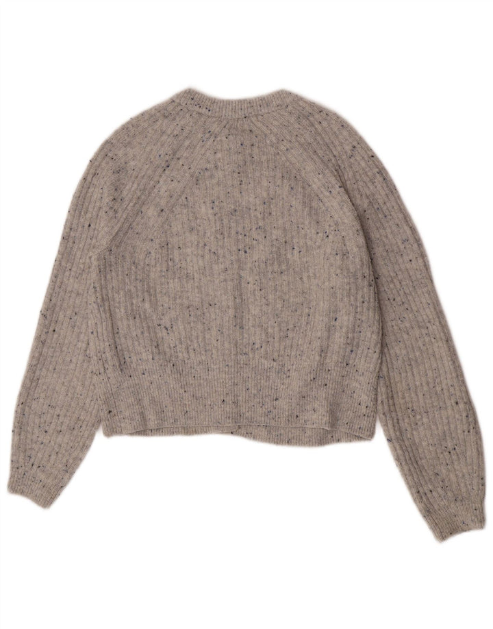 Marks & Spencer Suéter tipo cárdigan corto para mujer Reino Unido 12 Gris medio moteado