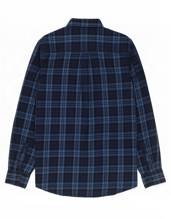 Jack & Jones Hombre Camisa De Franela Grande Azul Marino Cuadros De Algodón