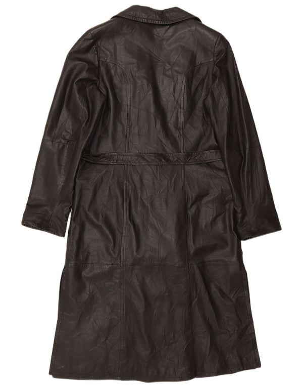 Abrigo de cuero vintage para mujer IT 50 XL cuero marrón