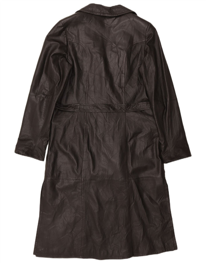 Abrigo de cuero vintage para mujer IT 50 XL cuero marrón