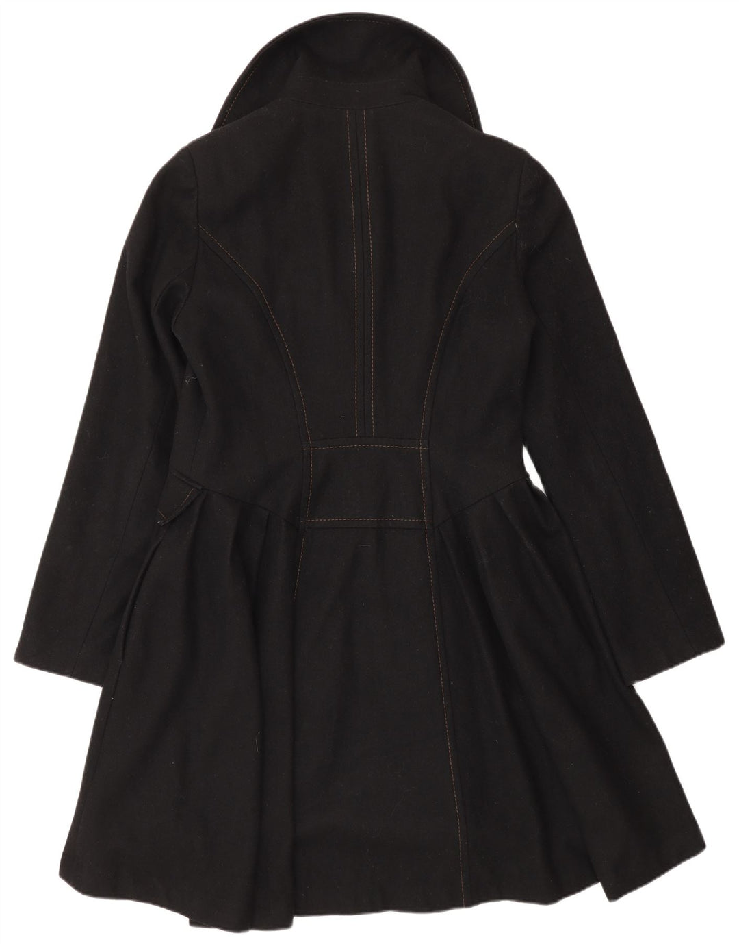 Topshop Abrigo Princesa para Mujer UK 40 Lana Negra Mediana