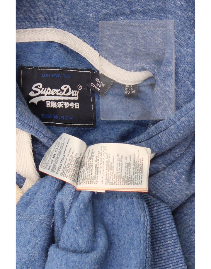 Superdry Jersey con capucha gráfica para mujer Reino Unido 8 Small Poliéster moteado azul