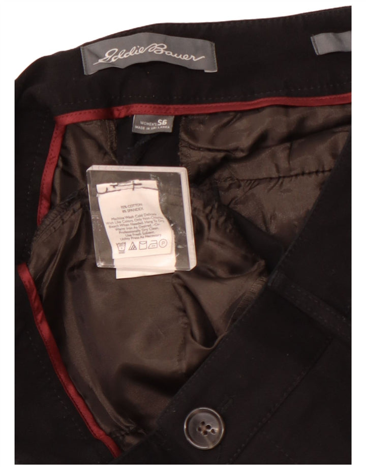 EDDIE BAUER Pantalones casuales con ajuste curvado para mujer US 6 Medium W28 L29 Negro