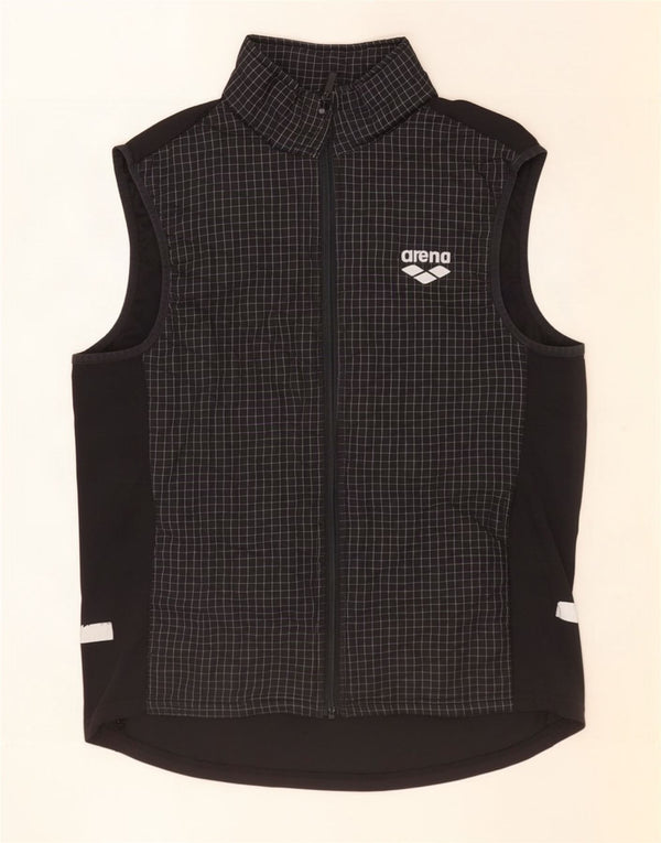 Arena Womens Graphic Padded Gilet UK 14 Medium Black Check Polyester