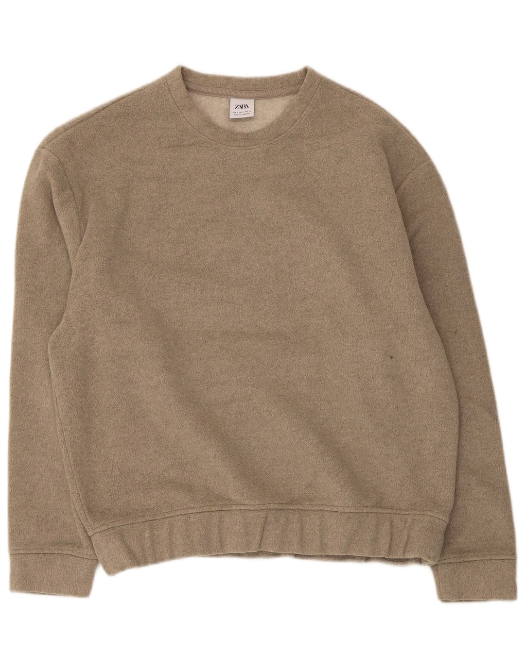 Zara Hombre Sudadera Holgada Jersey Jersey Pequeño Poliéster Beige