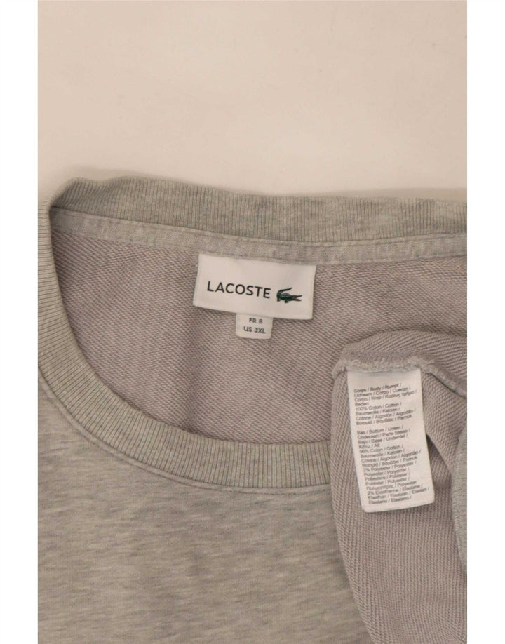 Lacoste - Sudadera para hombre, talla 8, 3XL, algodón moteado gris