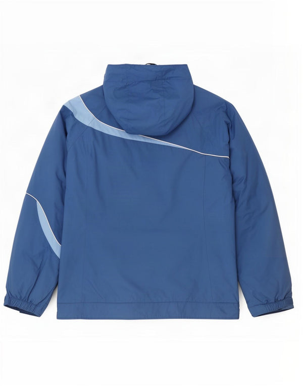 Columbia Chaqueta impermeable con capucha para mujer UK 46 Large Azul Colorblock Nylon