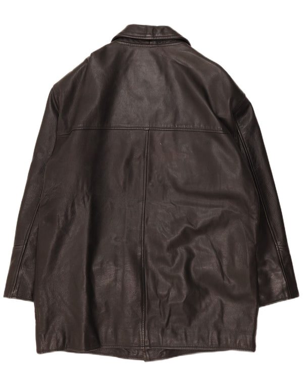 Ciro Citterio Abrigo de cuero para hombre UK 44 2XL Cómics de cuero negro