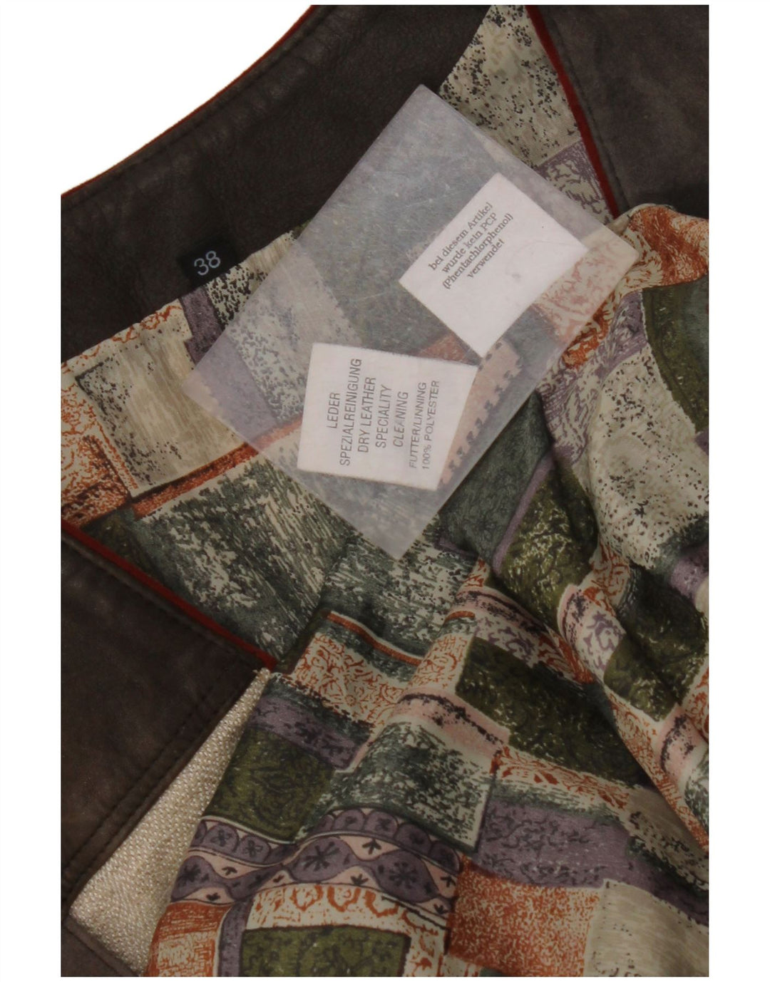 VINTAGE Chaleco de ante gráfico para mujer EU 38 Bloque de color multicolor medio