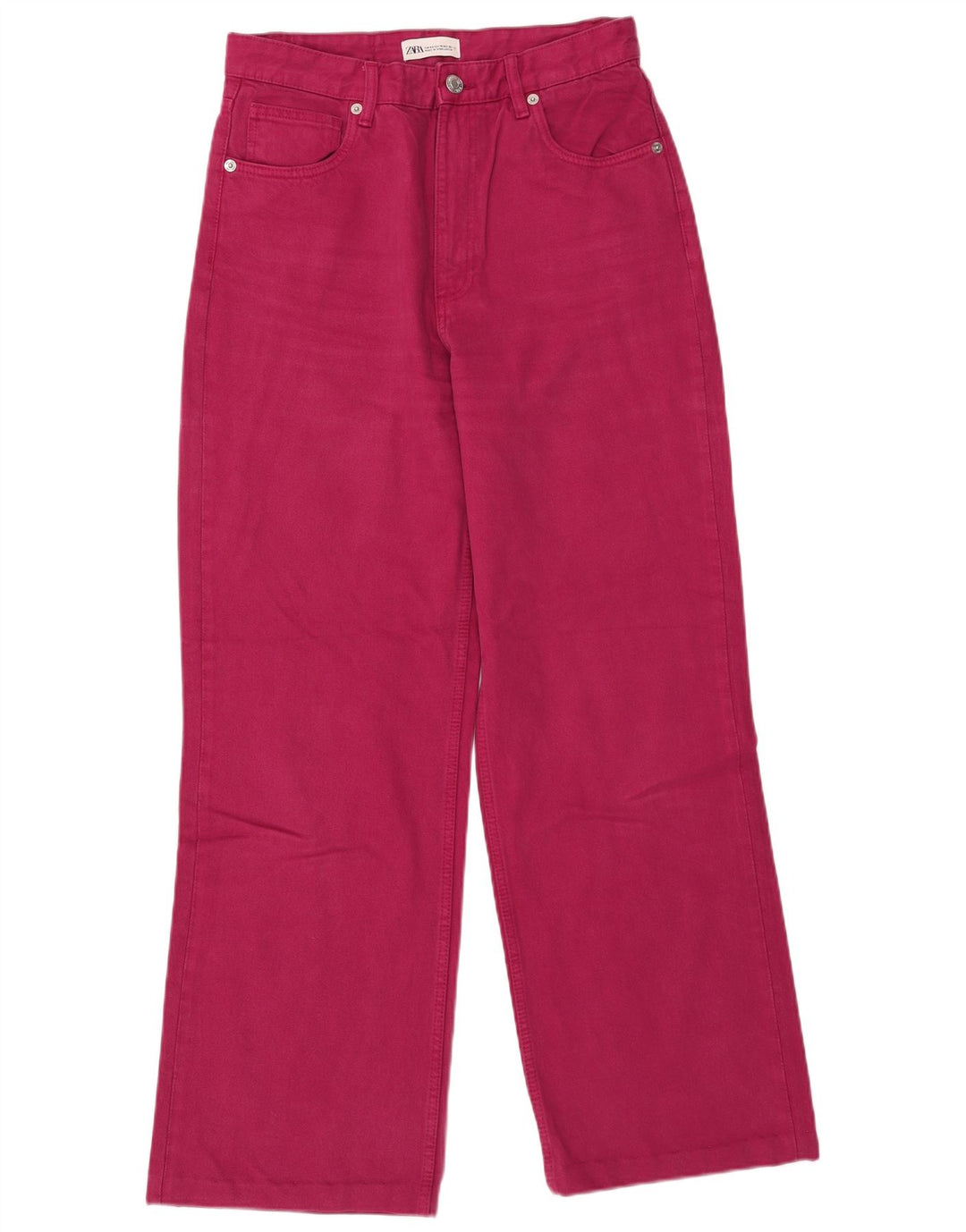 Zara Jeans de cintura alta para mujer EU 42 Large W32 L32 Borgoña