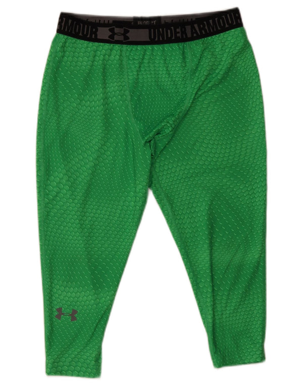 Under Armour Calzas gráficas Heat Gear para hombre, talla grande, W30 L18, verde manchado