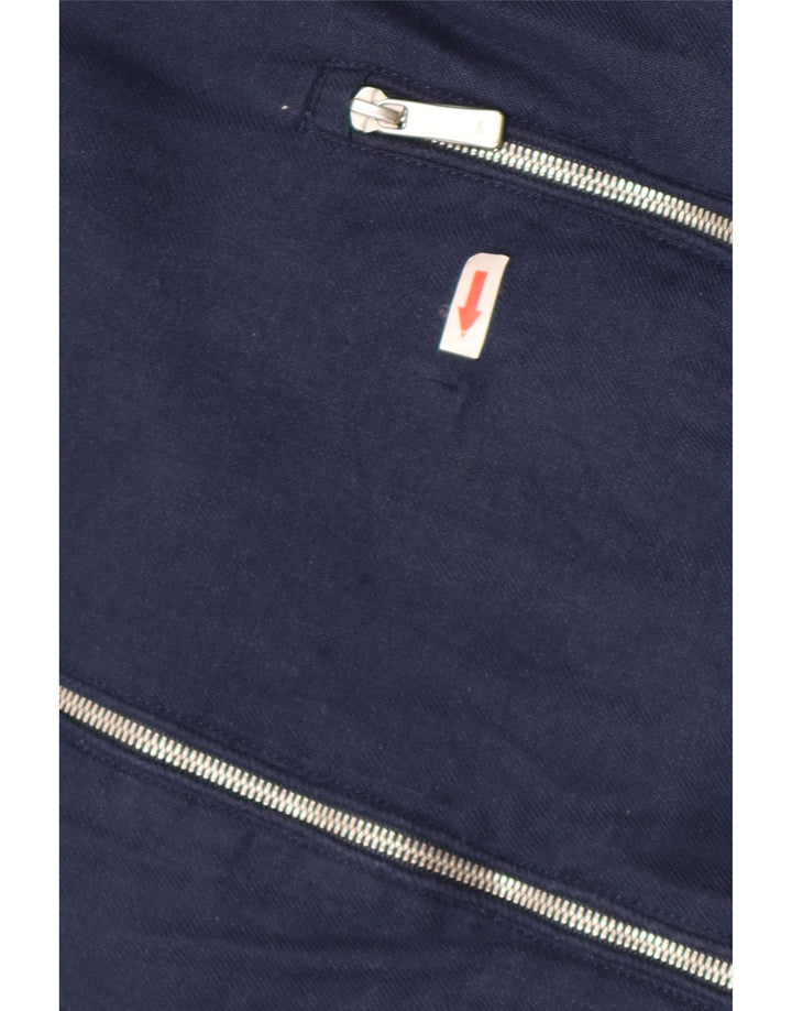Zara Mens Bomber Jacket UK 40 Large Lino Azul Marino