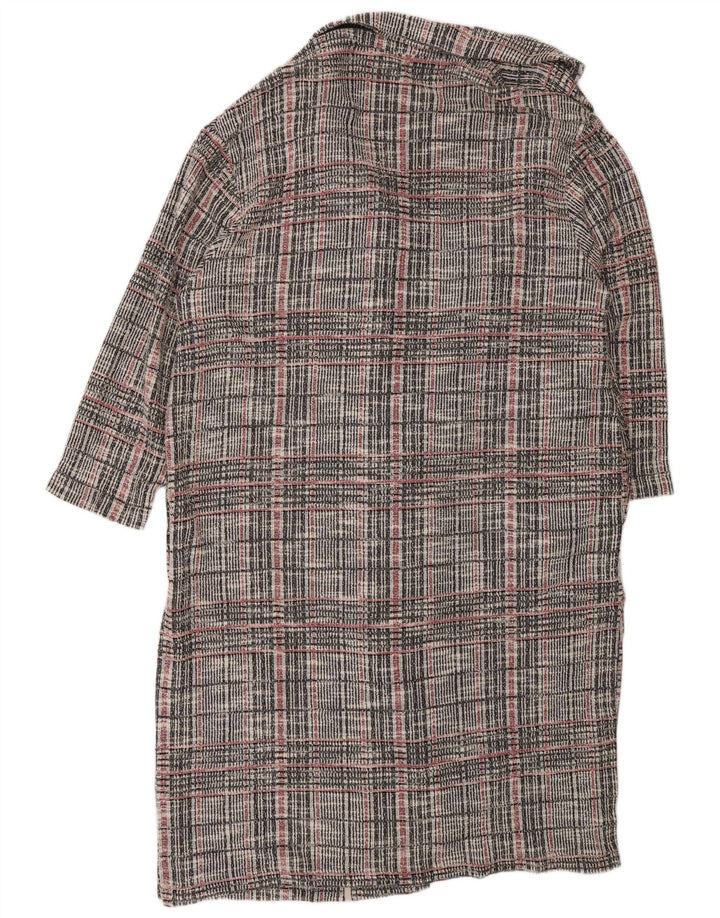 Marks & Spencer Suéter tipo cárdigan largo para mujer UK 22 3XL Gris a cuadros