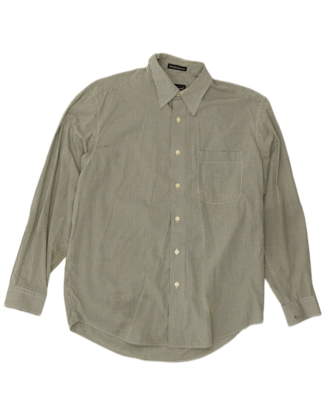 Eddie Bauer - Camisa para hombre, color verde medio, algodón a cuadros, clásica
