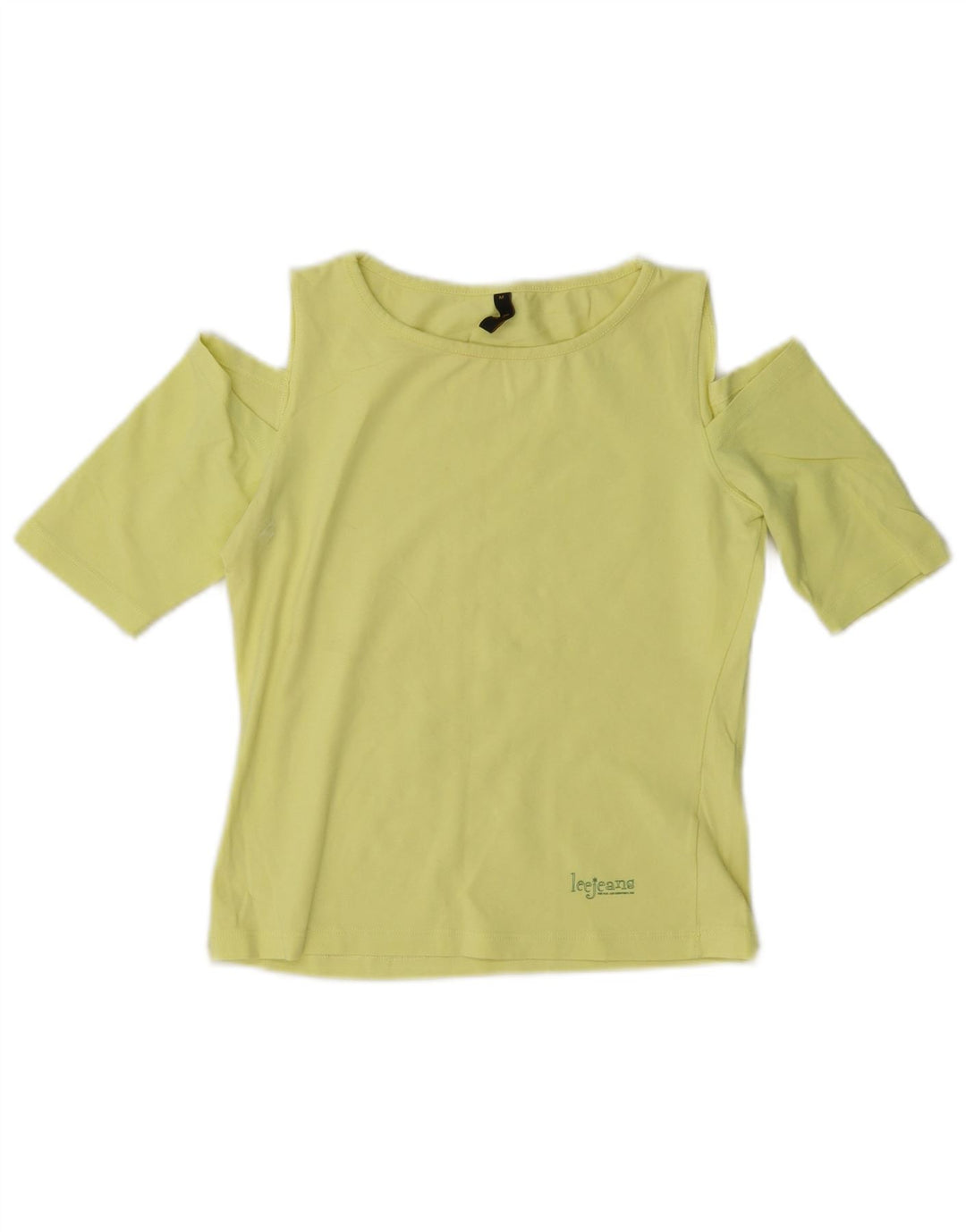 Lee Top corto con hombros descubiertos para mujer UK 42 Algodón amarillo mediano