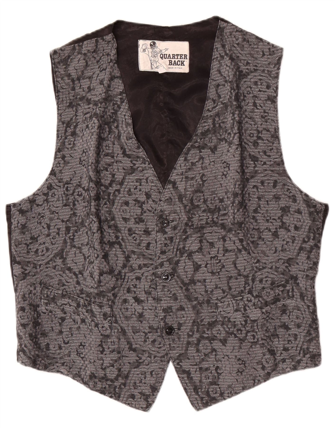 Chaleco vintage para hombre grande gris floral