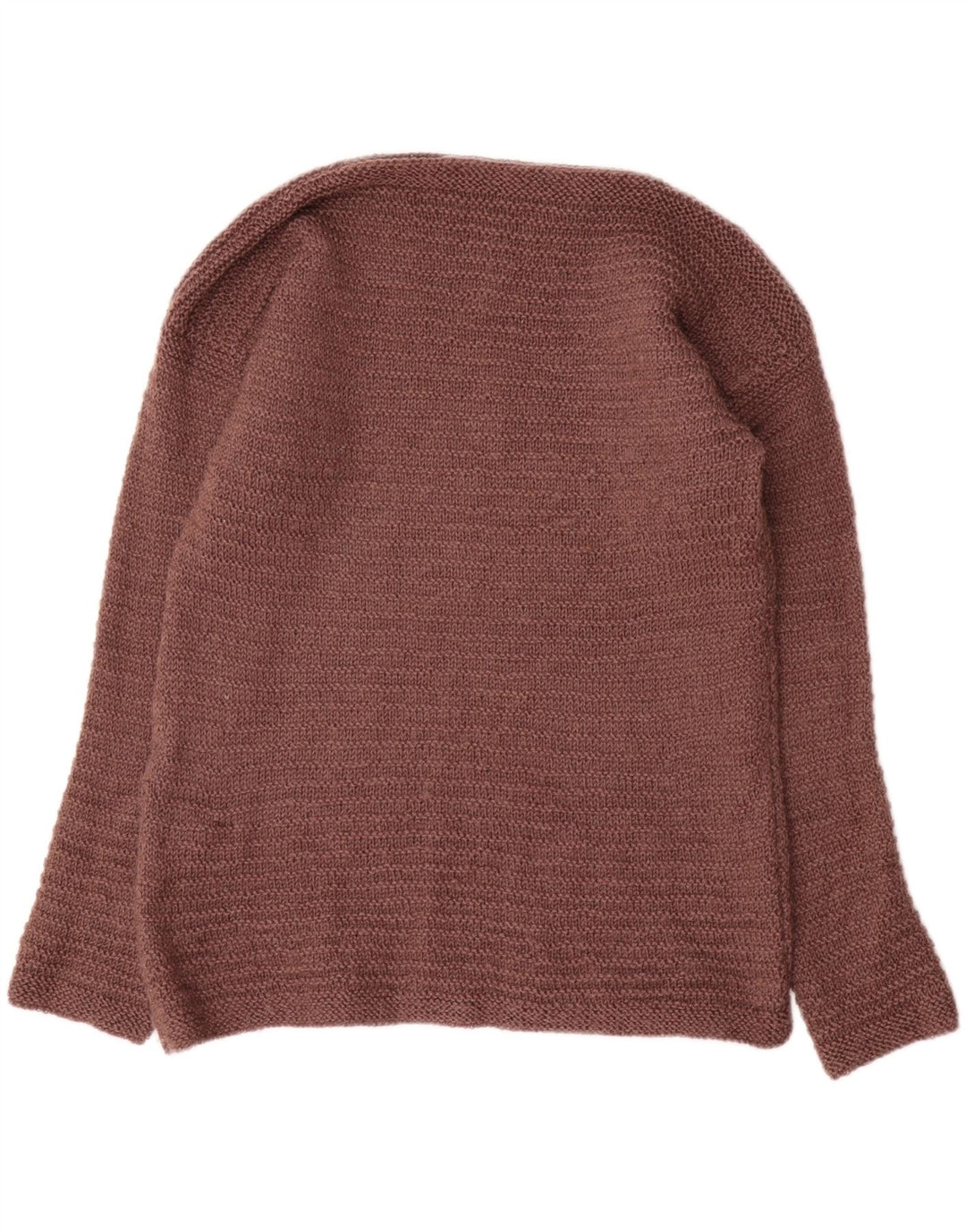 Vintage mujer barco cuello jersey suéter Reino Unido 14 marrón medio