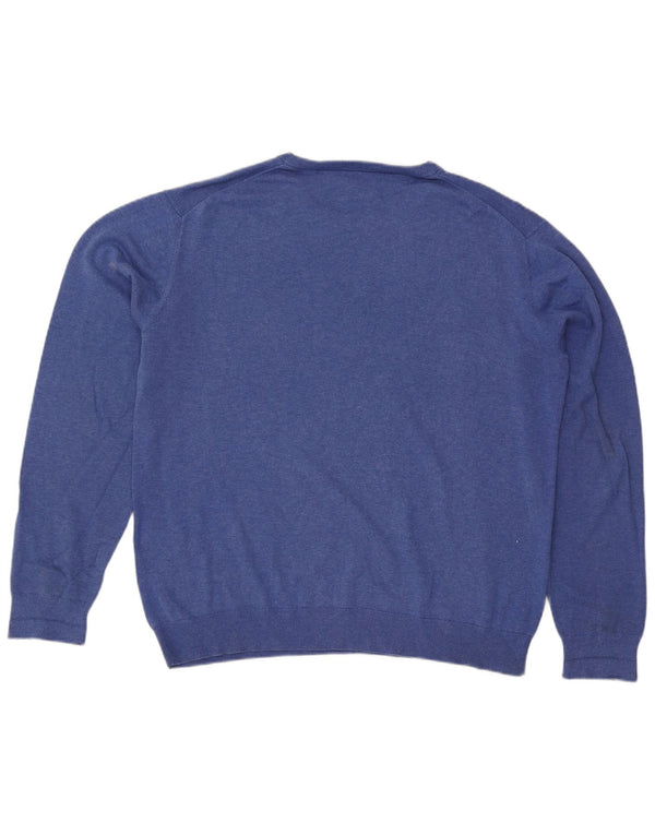 Gant Jersey de cuello redondo para hombre, talla 2XL, algodón azul