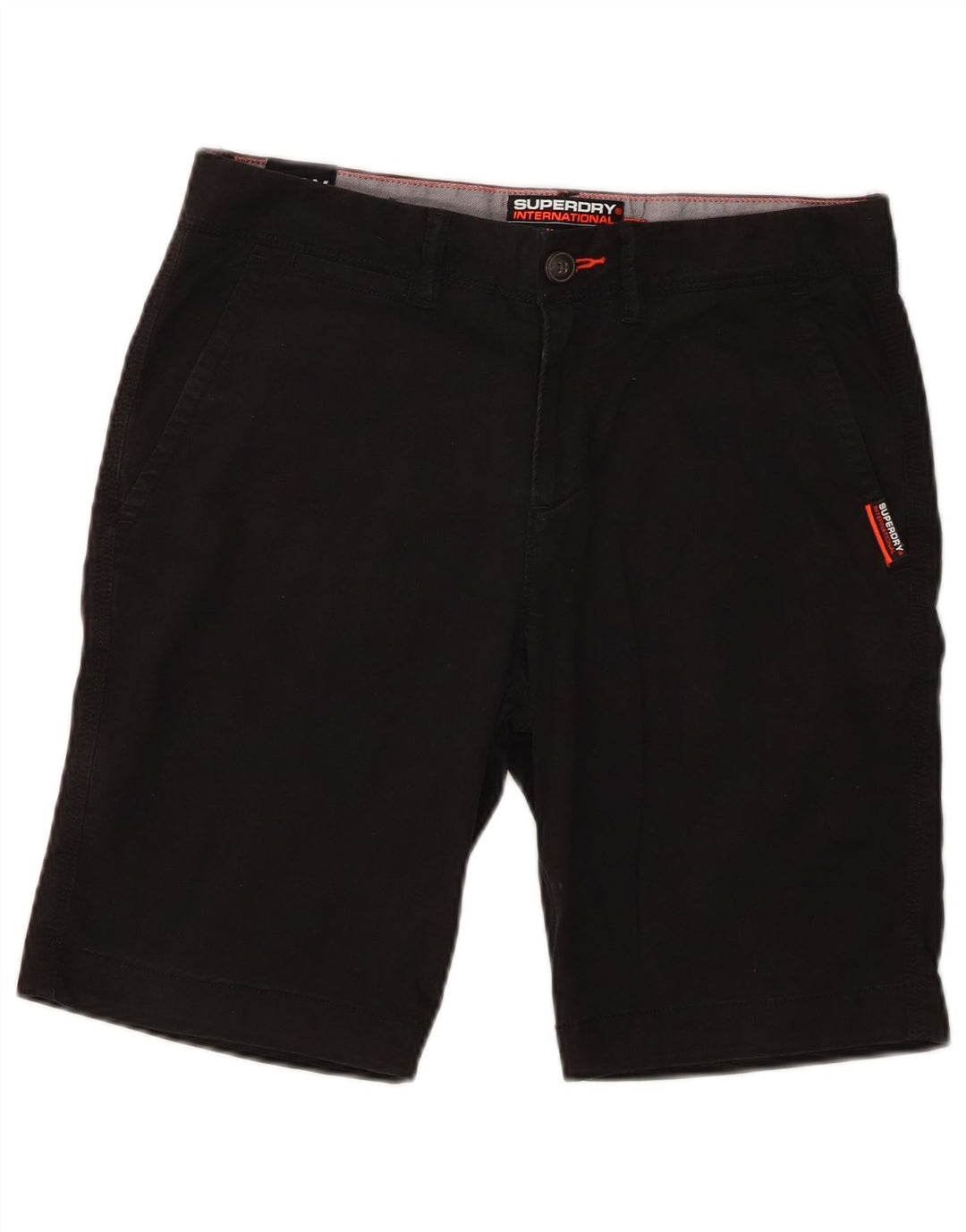Superdry Pantalones cortos chinos ajustados W30 de algodón negro mediano para hombre