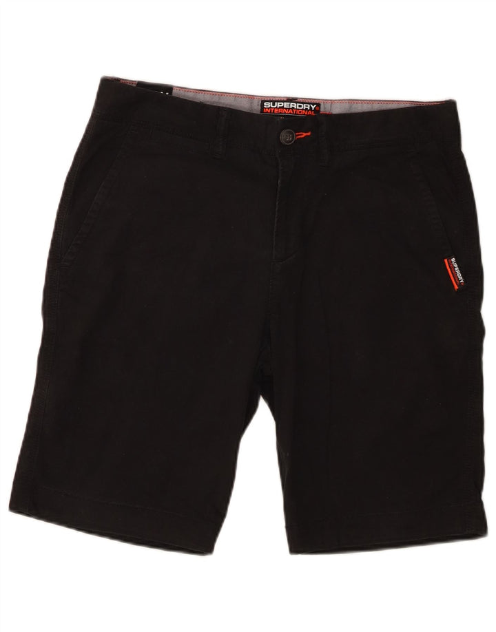 Superdry Pantalones cortos chinos ajustados W30 de algodón negro mediano para hombre
