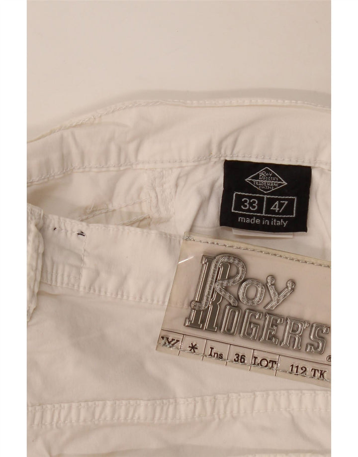 ROY ROGERS Pantalones casuales rectos para hombre W33 L33 Algodón blanco