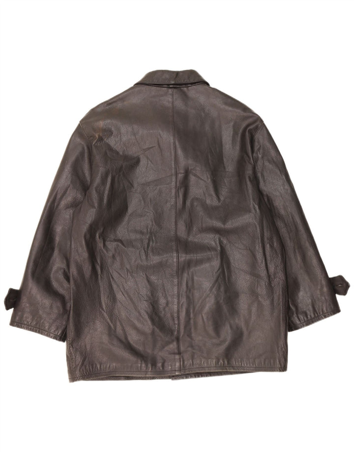 Daniel Hechter Chaqueta de cuero para hombre IT 52 XL Negro