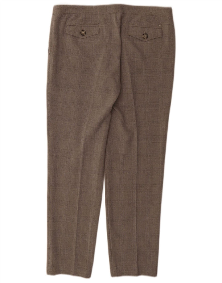 Armani Pantalón recto de traje para mujer EU 40 Medium W30 L27 Grey Check