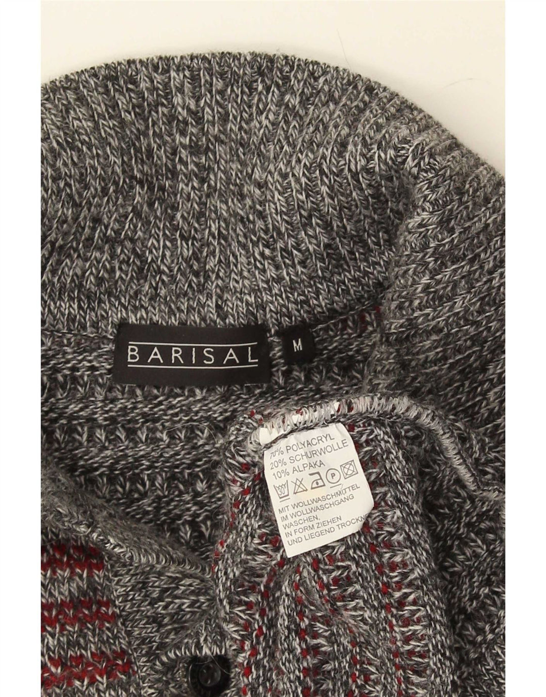 Barisal Hombre Polo Cuello Jersey Jersey Gris Medio Rayas Poliacrílico