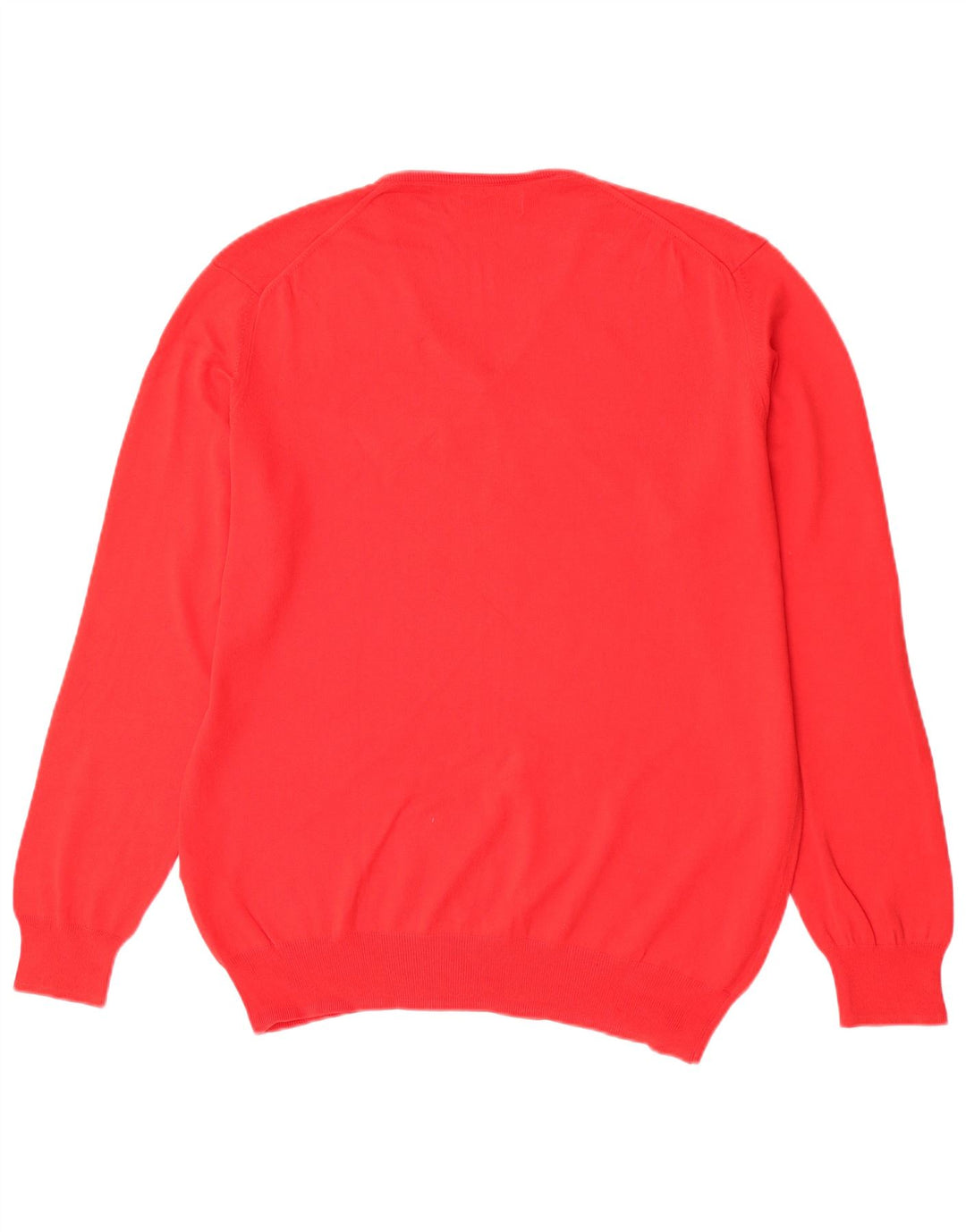 Zara Hombre Jersey Cuello Pico XL Rojo Algodón