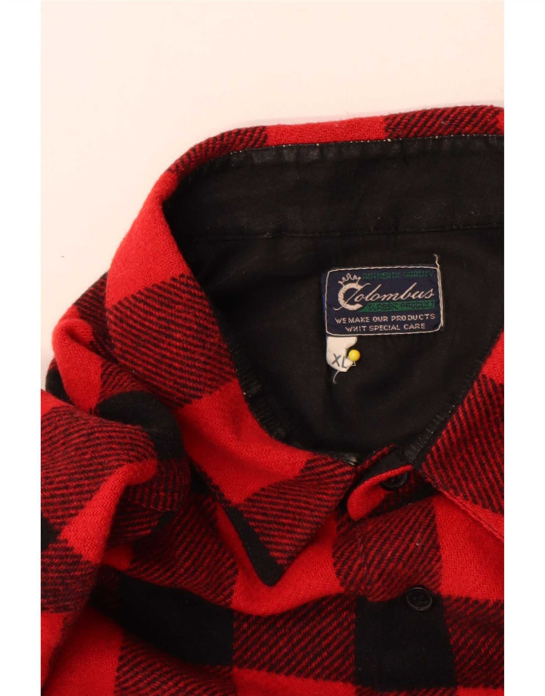 Colombus Camisa de franela para hombre XL Poliéster a cuadros rojo