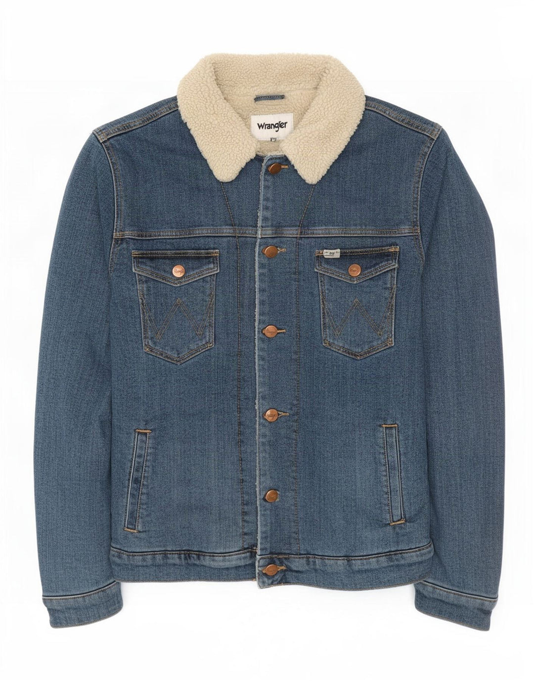 Wrangler Chaqueta vaquera Sherpa para hombre UK 36 Small Azul Algodón