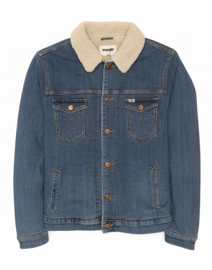 Wrangler Chaqueta vaquera Sherpa para hombre UK 36 Small Azul Algodón