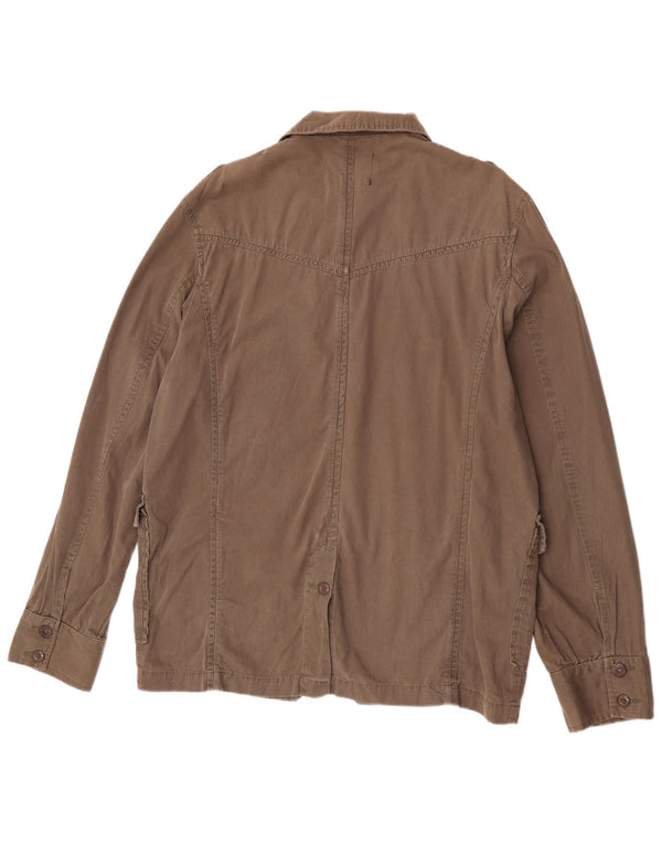 Zara Chaqueta Militar Hombre UK 44 2XL Marrón Algodón