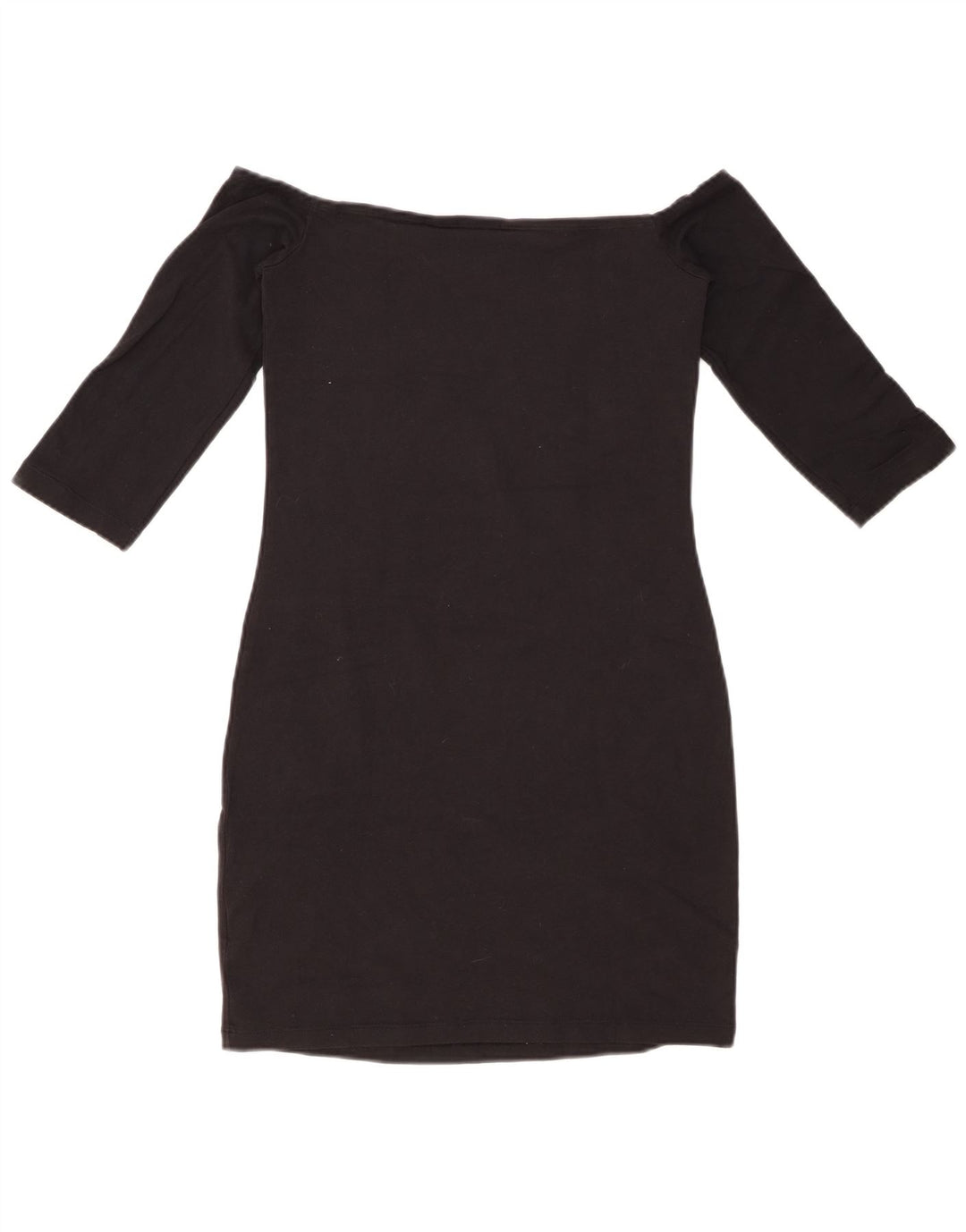 ADIDAS Vestido de manga 3/4 con hombros descubiertos para mujer UK 8 Pequeño Algodón negro