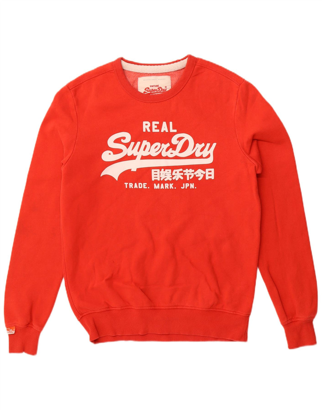 SUPERDRY Hombre Sudadera con gráfico tipo jersey de algodón rojo grande