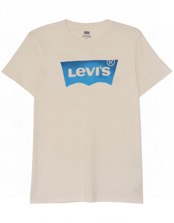 Levi's Camiseta gráfica para hombre Top grande de algodón blanco