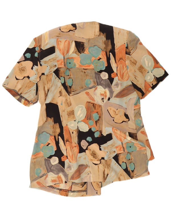 Vintage mujer camisa de manga corta blusa Reino Unido 18 XL patchwork multicolor