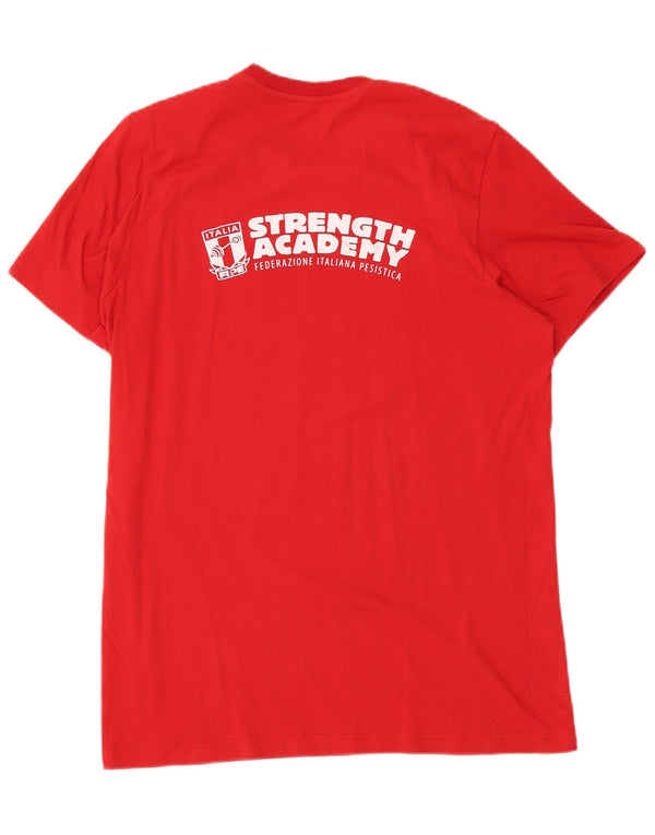 ADIDAS Camiseta gráfica Italia para hombre Top grande de algodón rojo