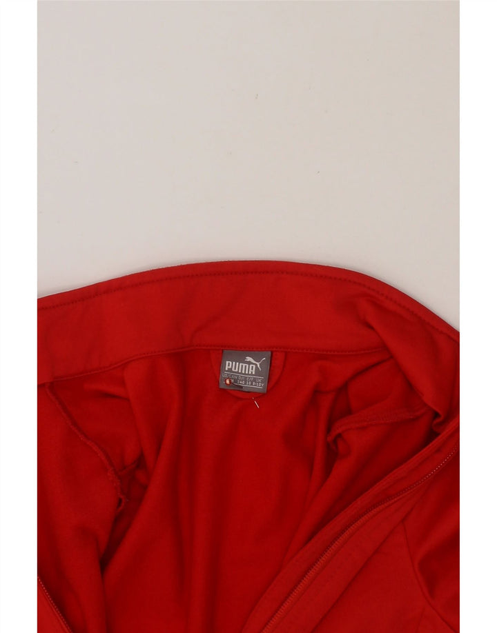 PUMA Boys Tracksuit Top Jacket 9-10 Years Medium Red Polyester Vintage Puma and Second-Hand Puma from Messina Hembry 