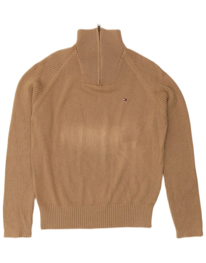 Tommy Hilfiger Jersey con Cuello y Cremallera para Hombre de algodón Beige Medio