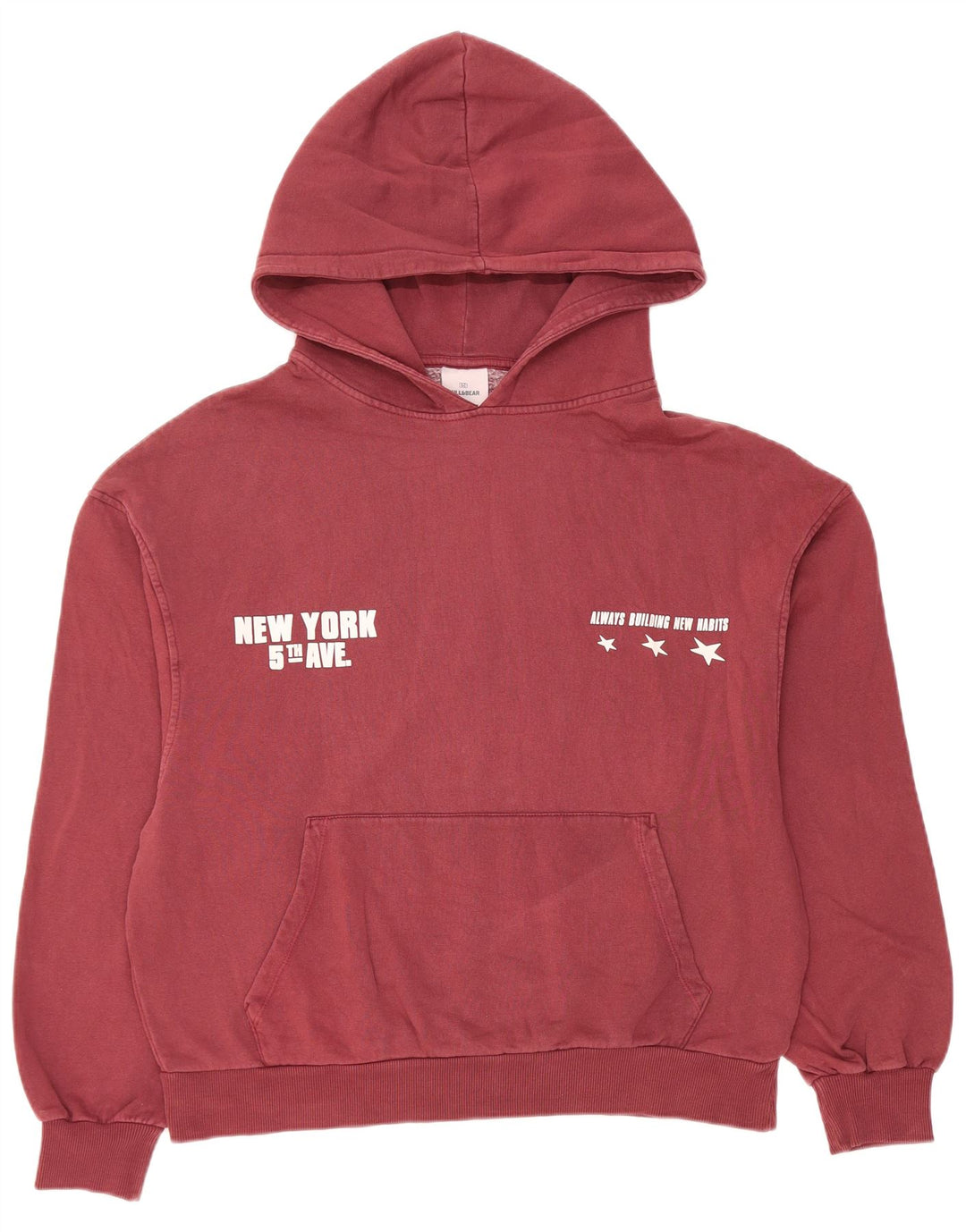 Pull & Bear Jersey con capucha extragrande con gráfico para mujer Reino Unido 44 Medio Borgoña