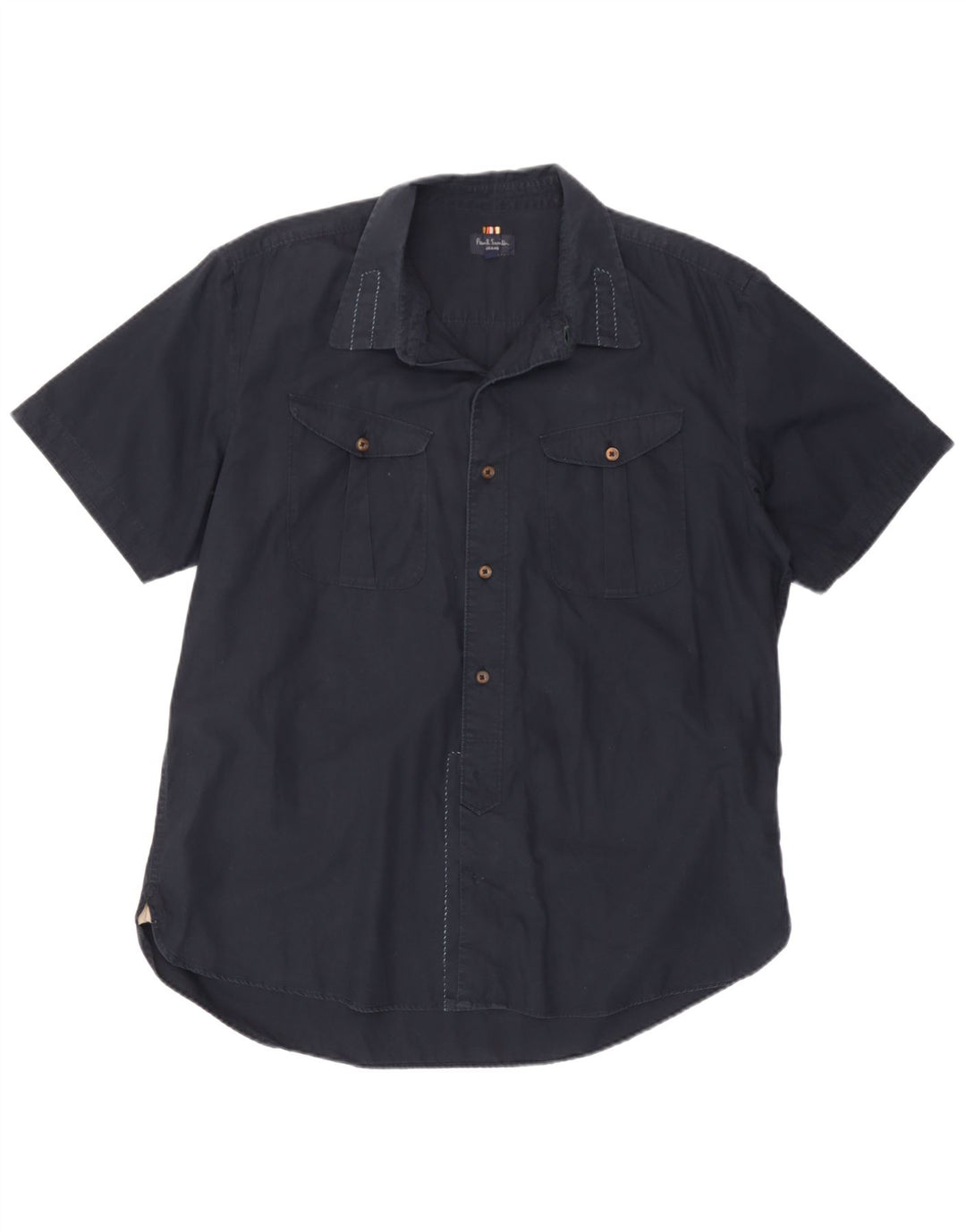 Paul Smith Camisa de manga corta para hombre 2XL Algodón azul marino