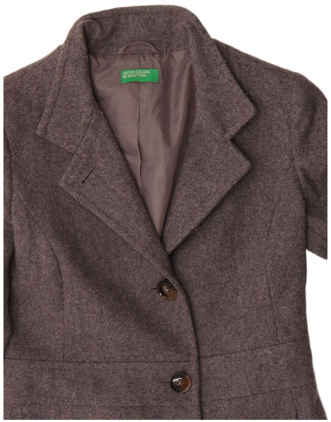 Abrigo Benetton Mujer ES 8 Pequeño Lana Gris