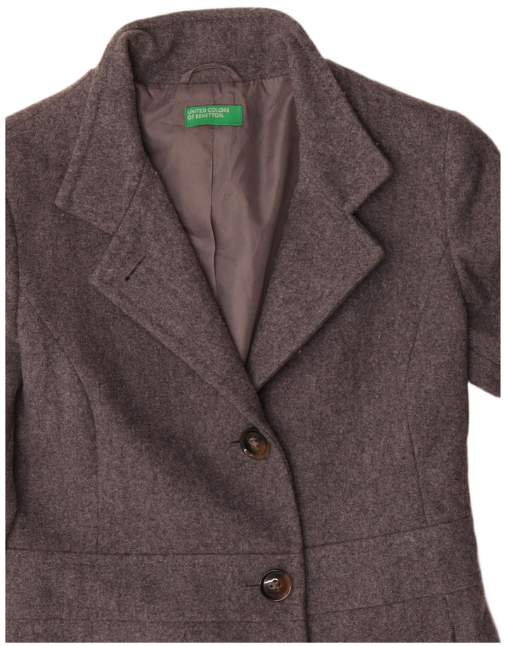 Abrigo Benetton Mujer ES 8 Pequeño Lana Gris