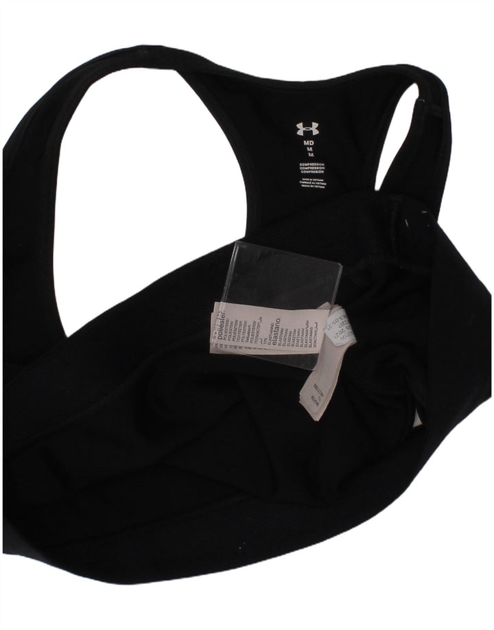 Under Armour Sujetador deportivo con gráfico de compresión para mujer, talla mediana, color negro