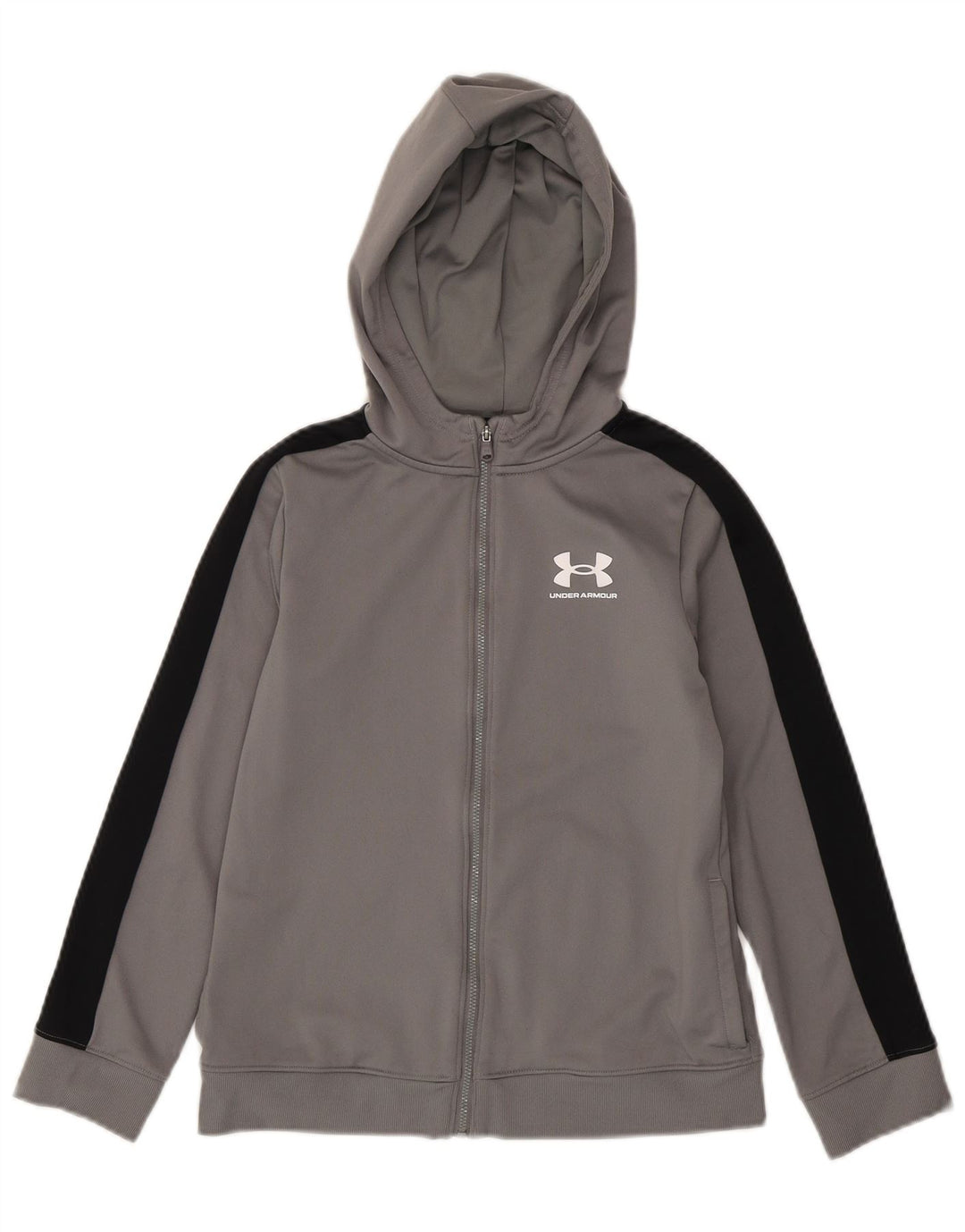Under Armour Sudadera con capucha y cremallera para niños 9-10 años Gris medio Colorblock