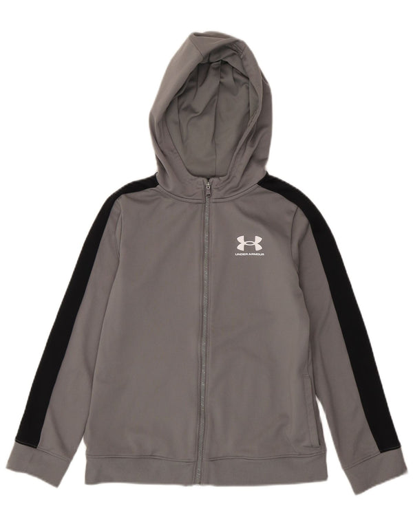 Under Armour Sudadera con capucha y cremallera para niños 9-10 años Gris medio Colorblock