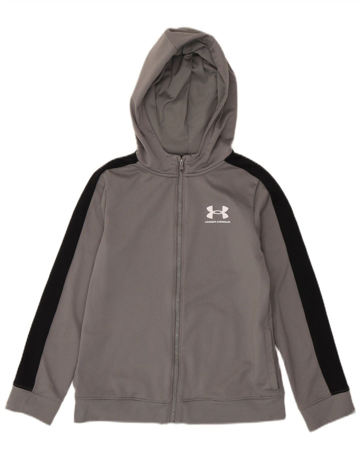 Under Armour Sudadera con capucha y cremallera para niños 9-10 años Gris medio Colorblock